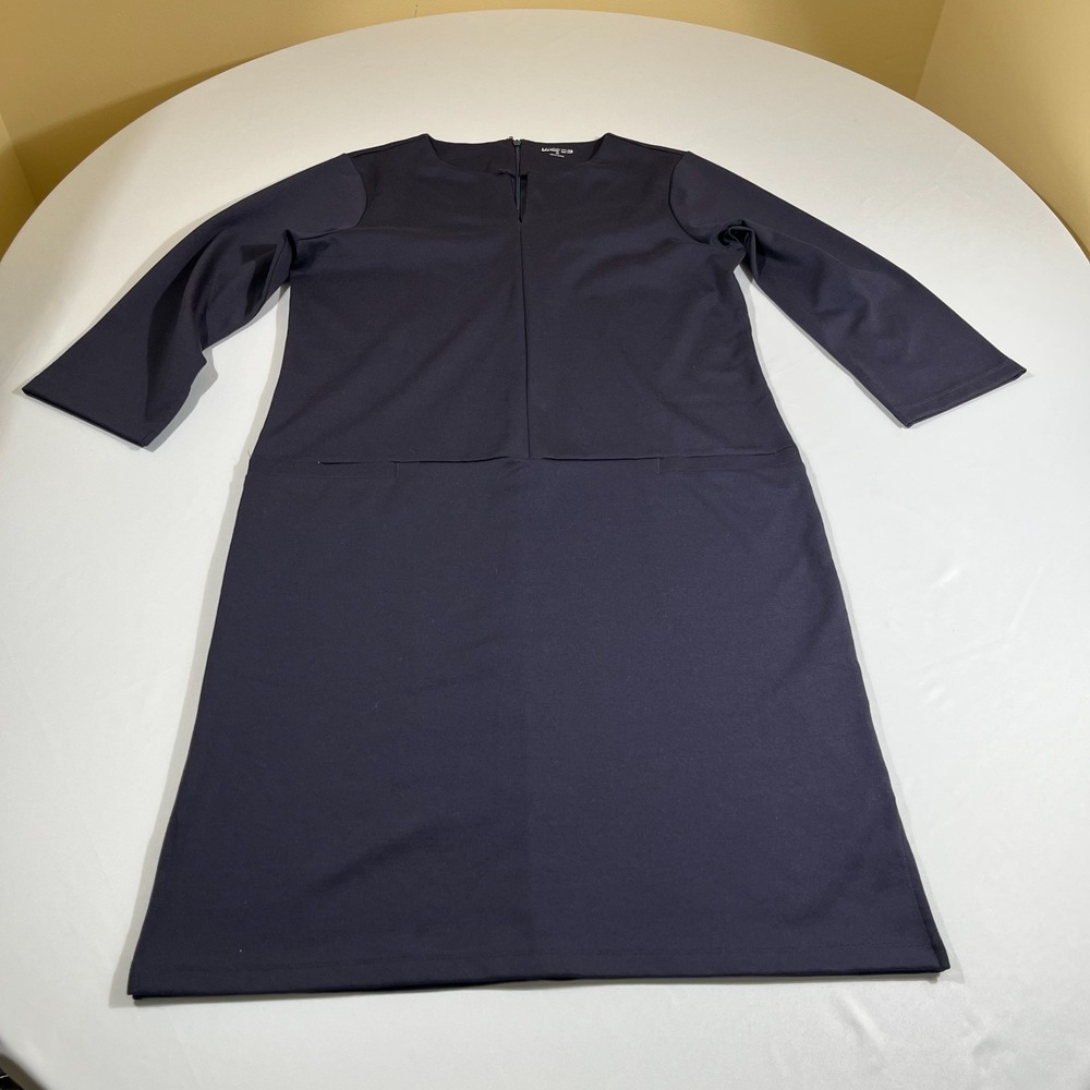 Lands' End Dress Size 10 Womens Navy Blue Sheath Shift Business Casual Knit
